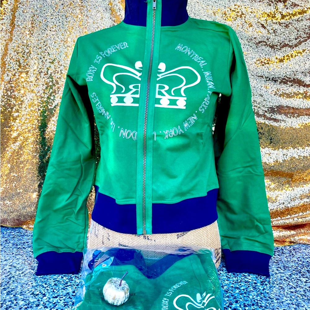 New Roxy is Forever Ladies Green Matching Sweatsuit S M L Sweatpants & Jacket